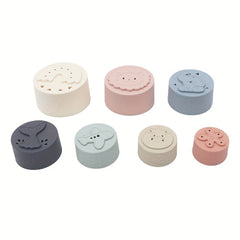 7 Piece Silicone Number Stacking Cups Educational Toys for 0-3 Years