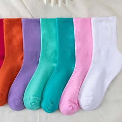 10 Pairs Mixed Socks Women's Mid Tube Stockings Soft & Comfy for Hosiery