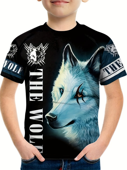 Boy's Wolf Graphic T-shirt Breathable 3D Print Loose Tee