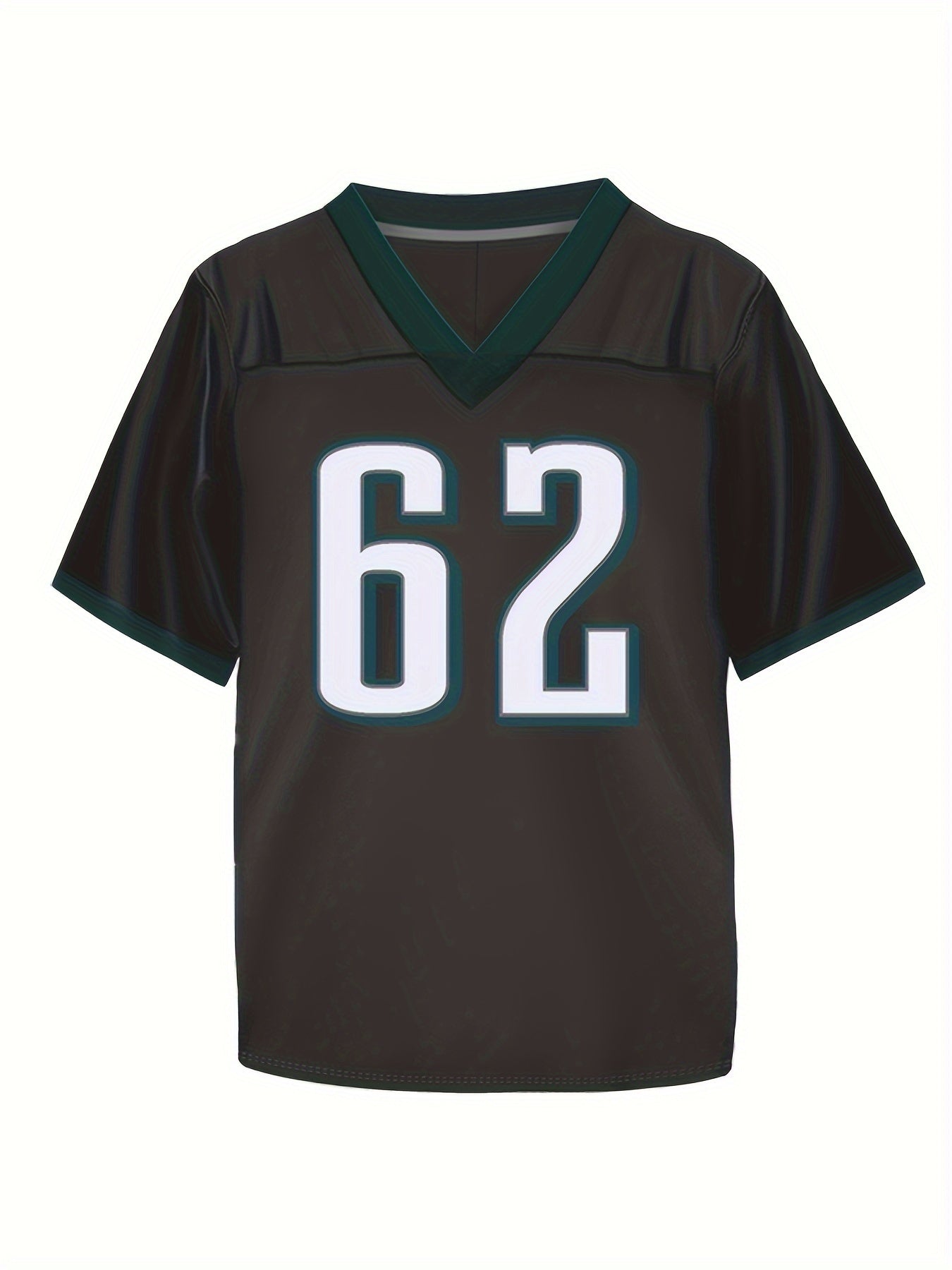 Boys Breathable V-Neck Rugby Jersey Athletic Short Sleeves Football Shirt