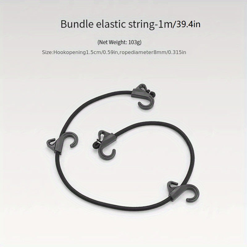 1pc Elastic Recreational Strap With Double Hook for Camping Storage
