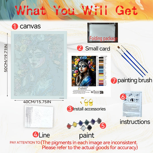 DIY Paint by Numbers Kit for Adults Floral Woman Unframed Canvas