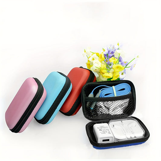 Portable Phone Cable Storage Box with Zipper Coin Pouch