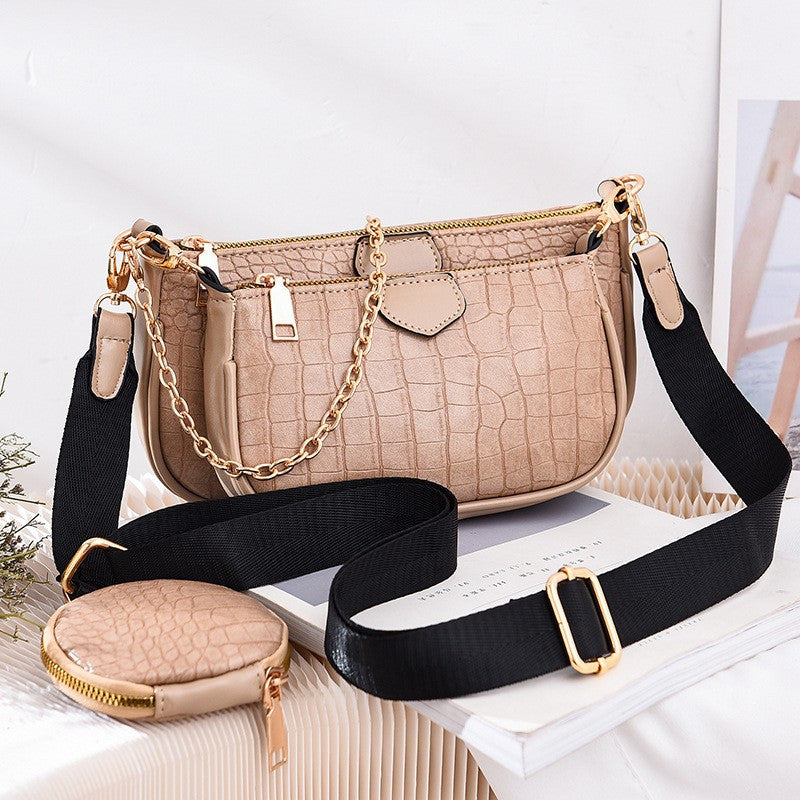 Crocodile Pattern Crossbody Bag 3pcs Set