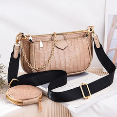 Crocodile Pattern Crossbody Bag 3pcs Set