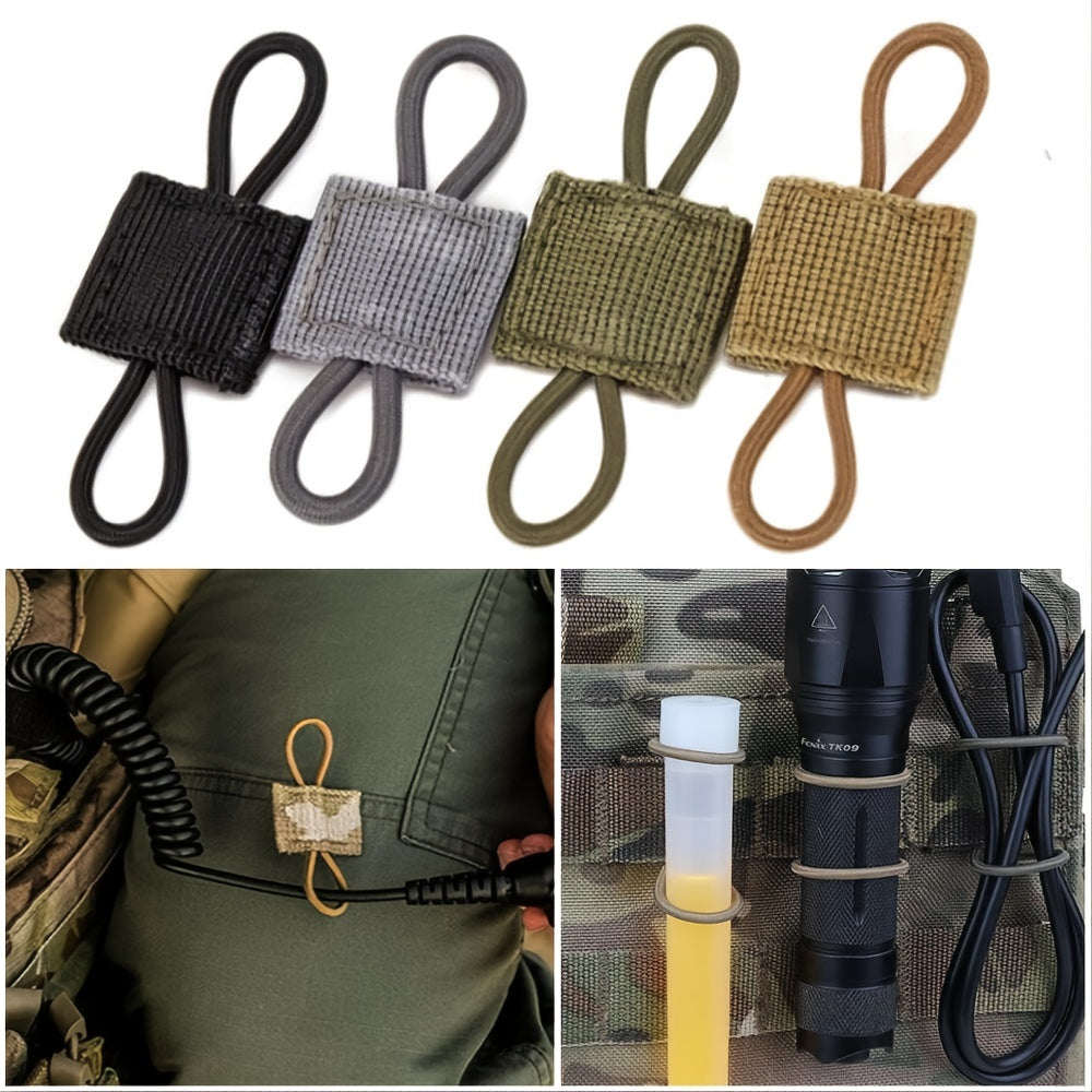 4pcs Tactical Elastic Molle Buckle for Antenna Stick or Pipe PTT Retainer