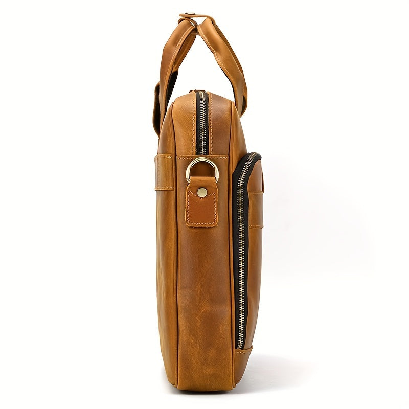 Men's Leather Briefcase Laptop Business Cowhide Bag Work Tote Bag