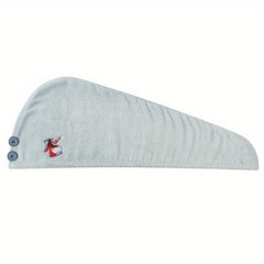 Embroidered Hair Drying Cap Coral Fleece Towel