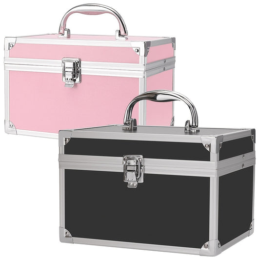 Portable Aluminum Makeup Case Cosmetic Organizer Box