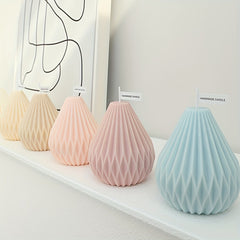 Resin Pear Shape Candle Making Mold Geometric Silicone Plaster Mold