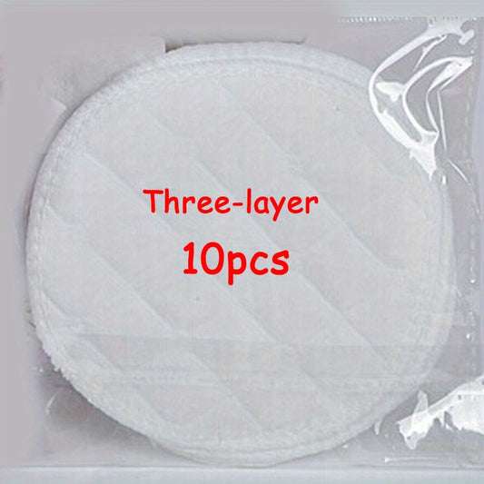 10pcs Washable Breast Pads, 3 & 6 Layers, Leakage Prevention