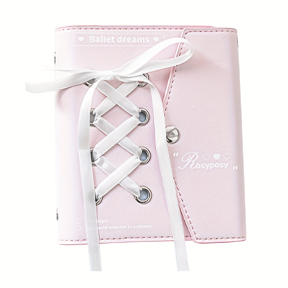 Stylish Ribbon Notebook Envelope Diary Display Window Laced Detail Journal