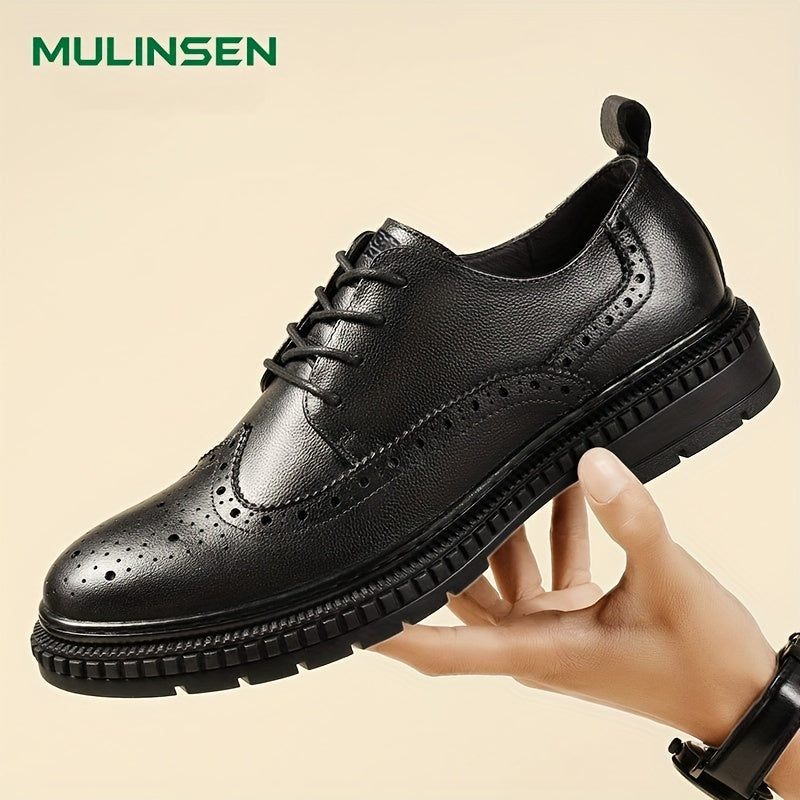 Men's Leather Brogue Dress Shoes for Wedding Party