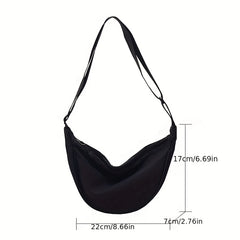 Versatile Nylon Shoulder Bag Zipper Hobo Lightweight Crossbody Bag