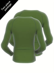 2 Pcs Men's Quick Drying Long Sleeve T-shirts