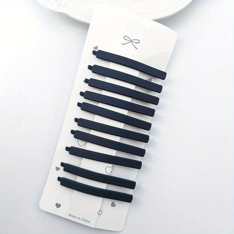 10pcs 6 Straight Clips Hair Clips Matte Side Clip For Women Girls