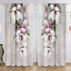 Flowers Printed Curtain for Home Decor