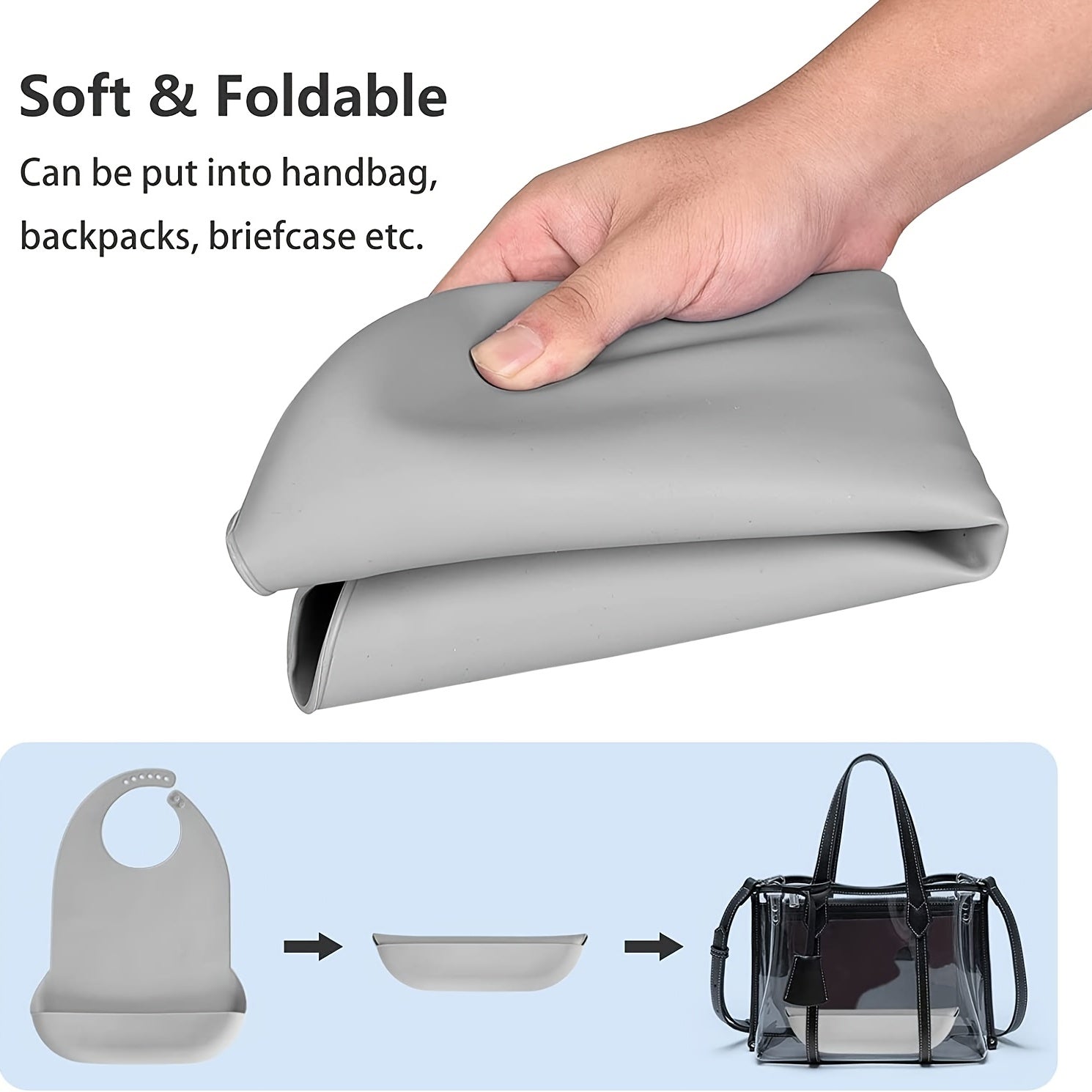 Kitchen Adult Bibs Silicone with Crumb Catcher