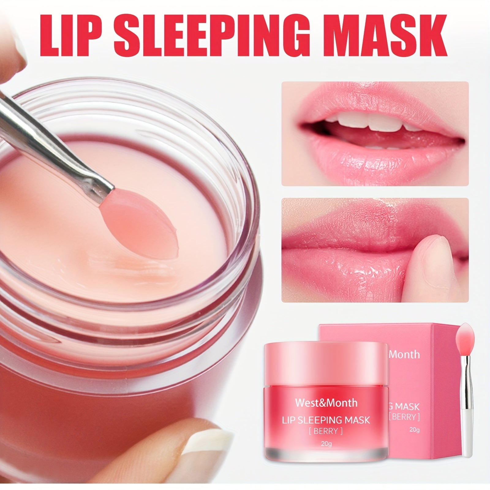 Hydrating Lip Mask with Lip Brush for Soft Lips