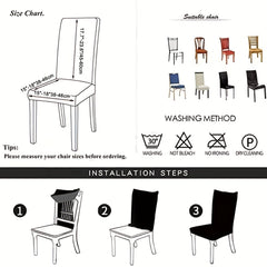 Waterproof PU Leather Chair Slipcover Stretch Dining Chair Cover