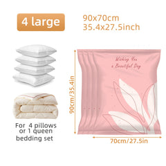 6pcs Vacuum Compression Storage Bags for Clothes Blankets - Space Saving