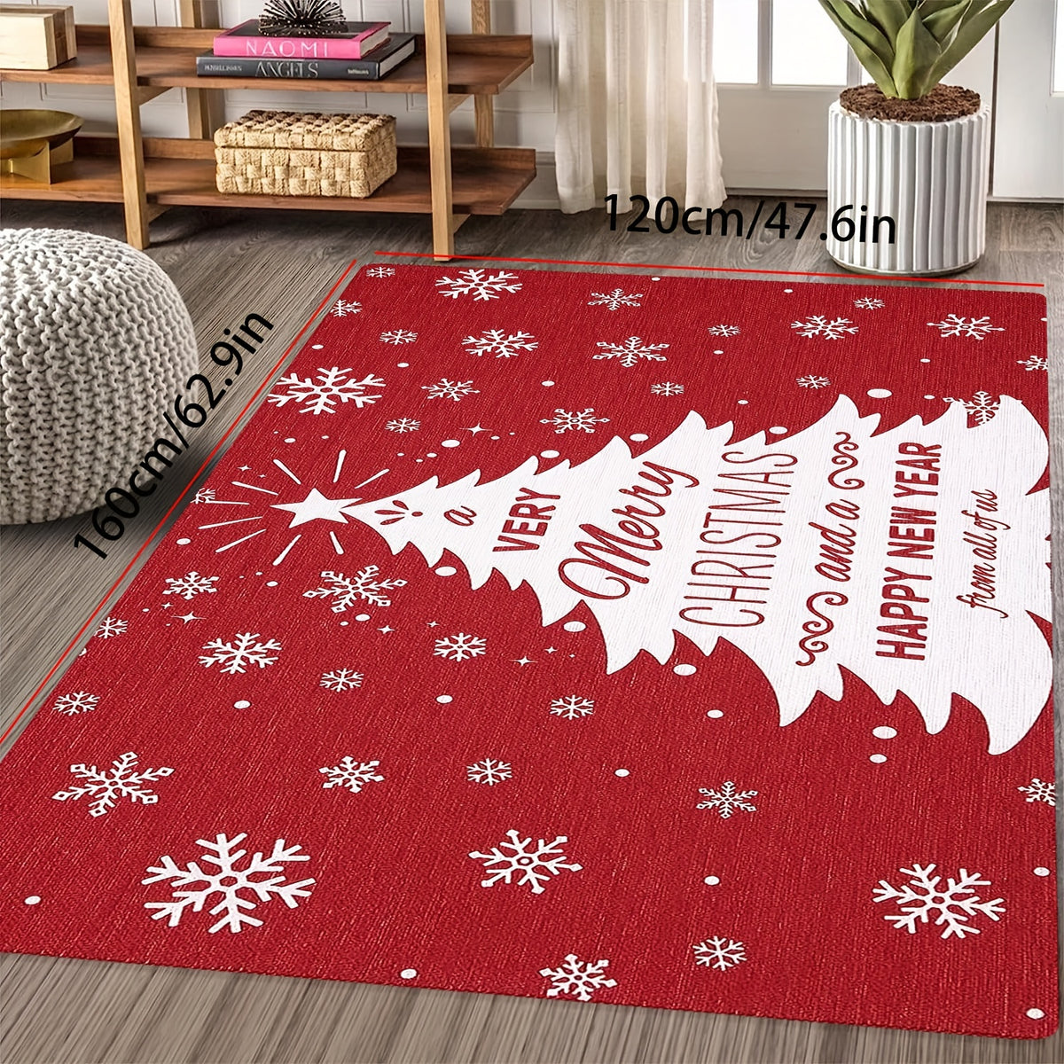 Christmas Tree Printed Floor Mat Merry Christmas Kitchen Rug