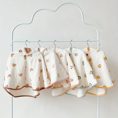 Cotton Gauze Printed Cloak Windproof Shawl for Baby 1-3 Years Spring Autumn
