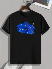 Star Pattern Print Men's Sports Tee
