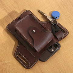 Fanny Waist Bag PU Leather Phone Pouch For Outdoor Camping