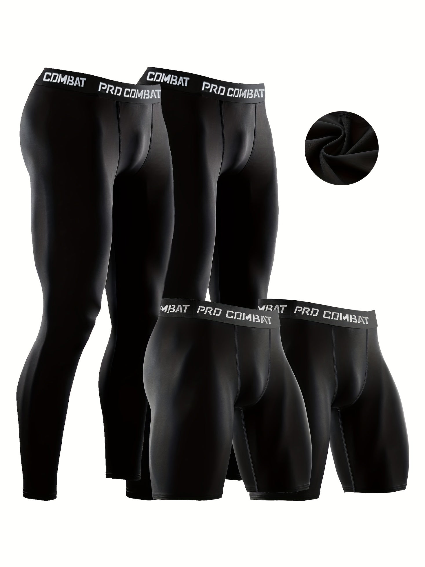 Men's Compression Leggings & Shorts Set - Running Athletic Workout