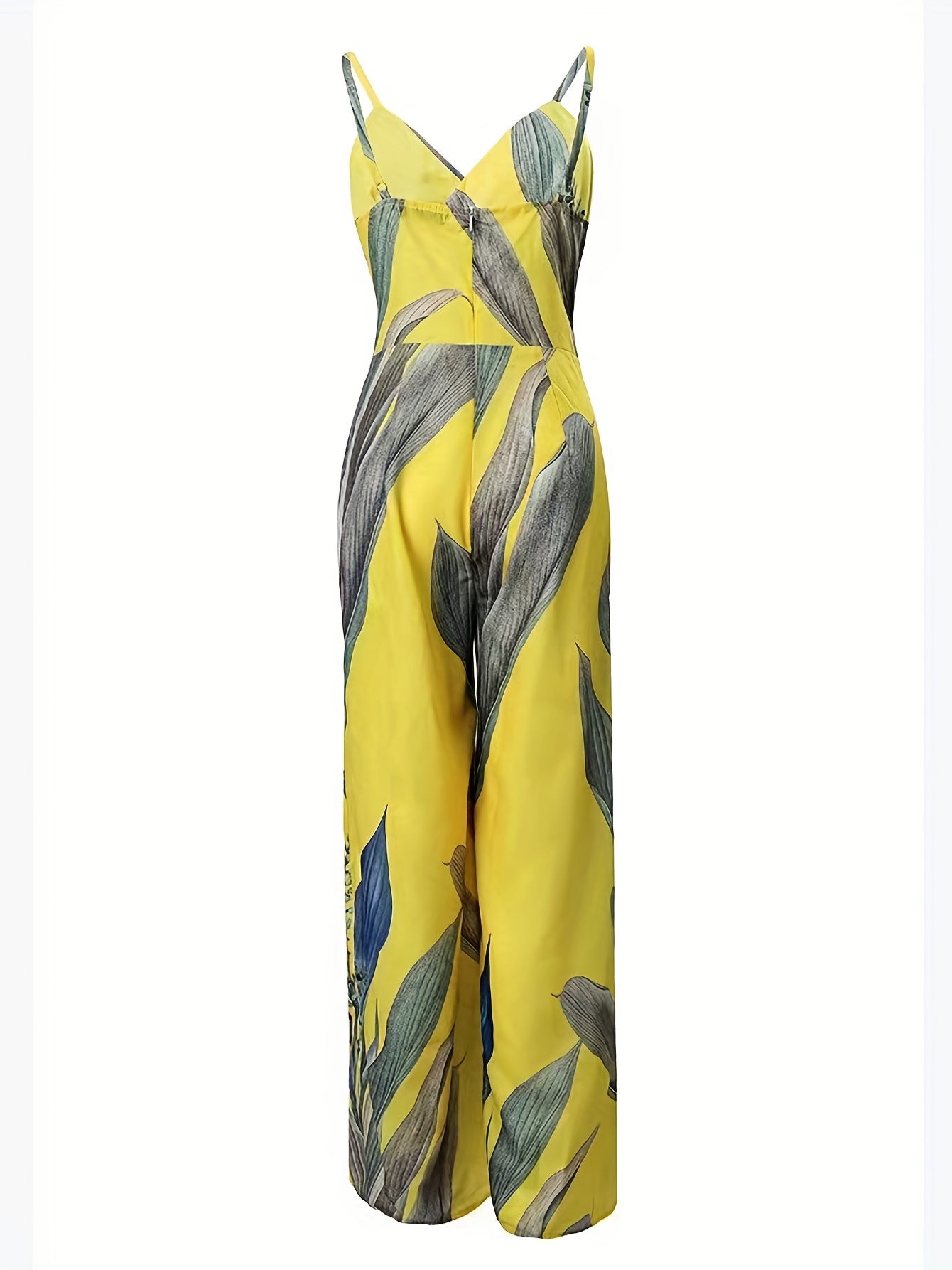 Botanical Print Sleeveless Jumpsuit