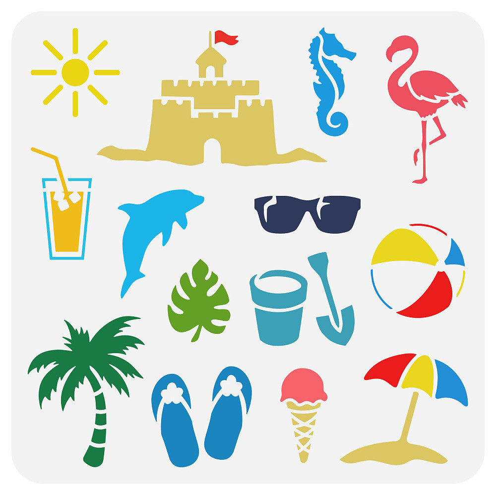 Summer Stencils Set for Wall Painting