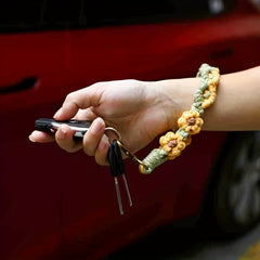 Retro Woven Keychain DIY Flower Daisy Mobile Phone Lanyard