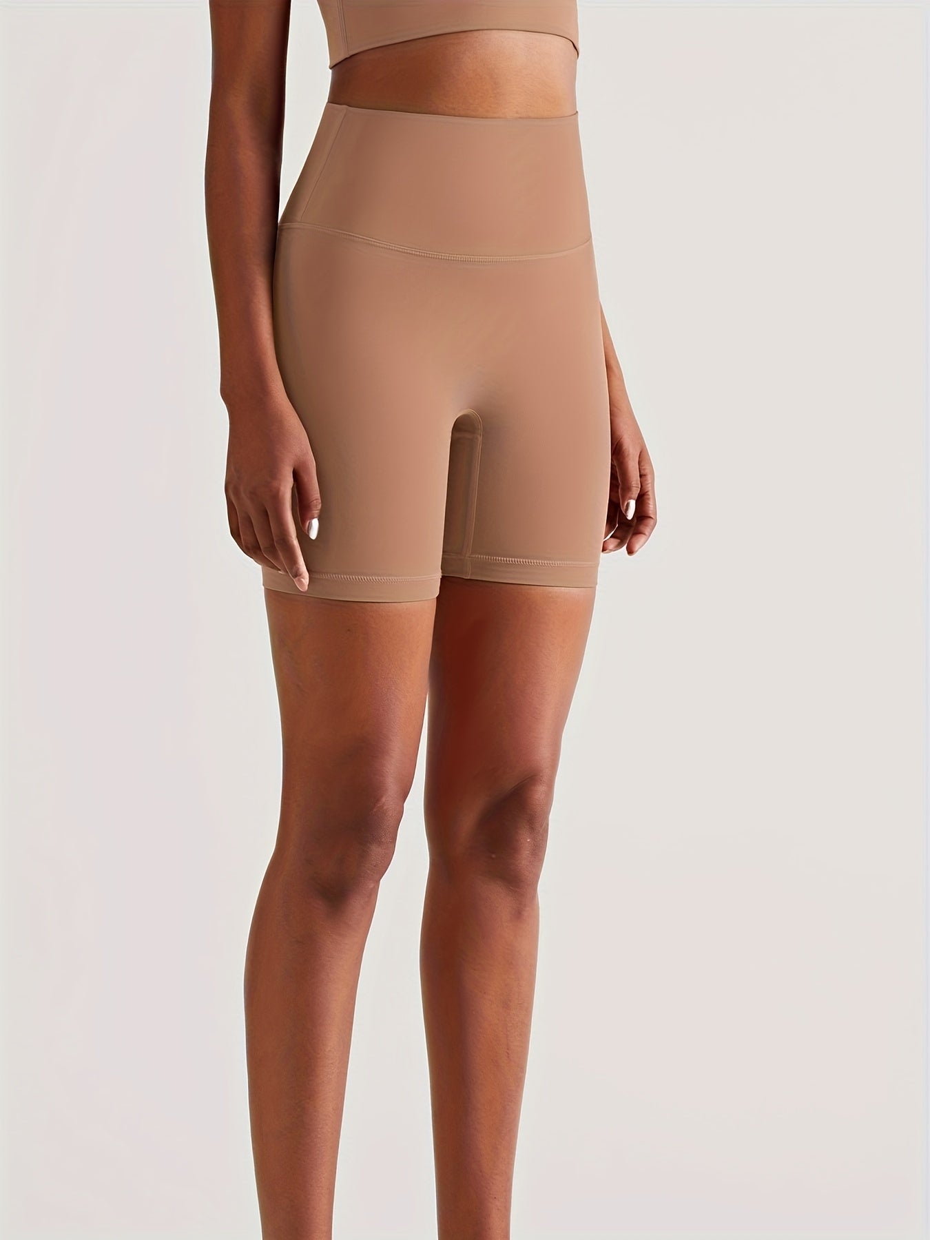 High Waist Yoga Shorts Slim Fit Butt Lifting Mid Stretch Sports Shorts