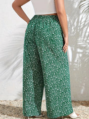  Floral Print High Rise Wide Leg Trousers