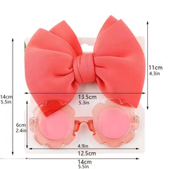 Summer Sunglasses & Bow Headband Set for Outdoor Style