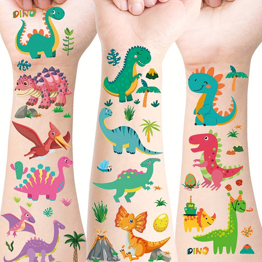 20pcs Dinosaur Temporary Tattoos for Birthday Parties & Halloween Decor