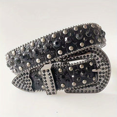 Rhinestone Rivet Y2K Belt Hip Hop PU Leather Jeans Pants Belt Solid Punk