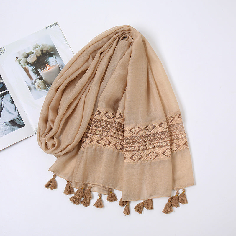 Lace Tassel Scarf for Women - Casual Cold Weather Scarves