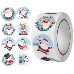 500 Sheets Christmas Cartoon Elk Gift Label Sticker