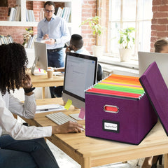 File Storage Box With Handles Portable Basket For Toys Documents Certificates