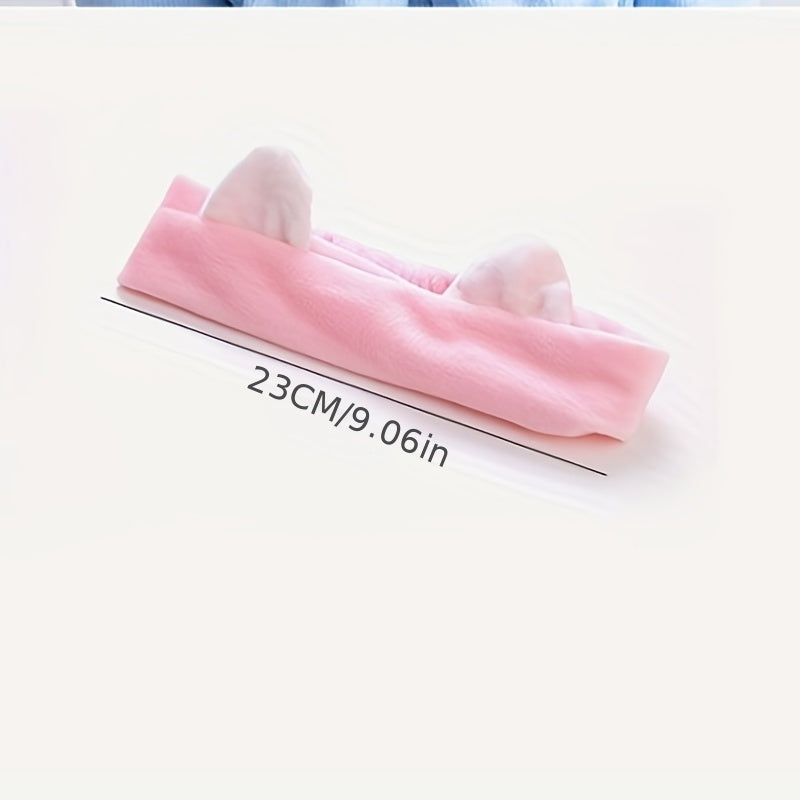 Cat Ears Headband Women Makeup Face Washing Cat Ears Bundle Headband