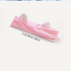 Cat Ears Headband Women Makeup Face Washing Cat Ears Bundle Headband