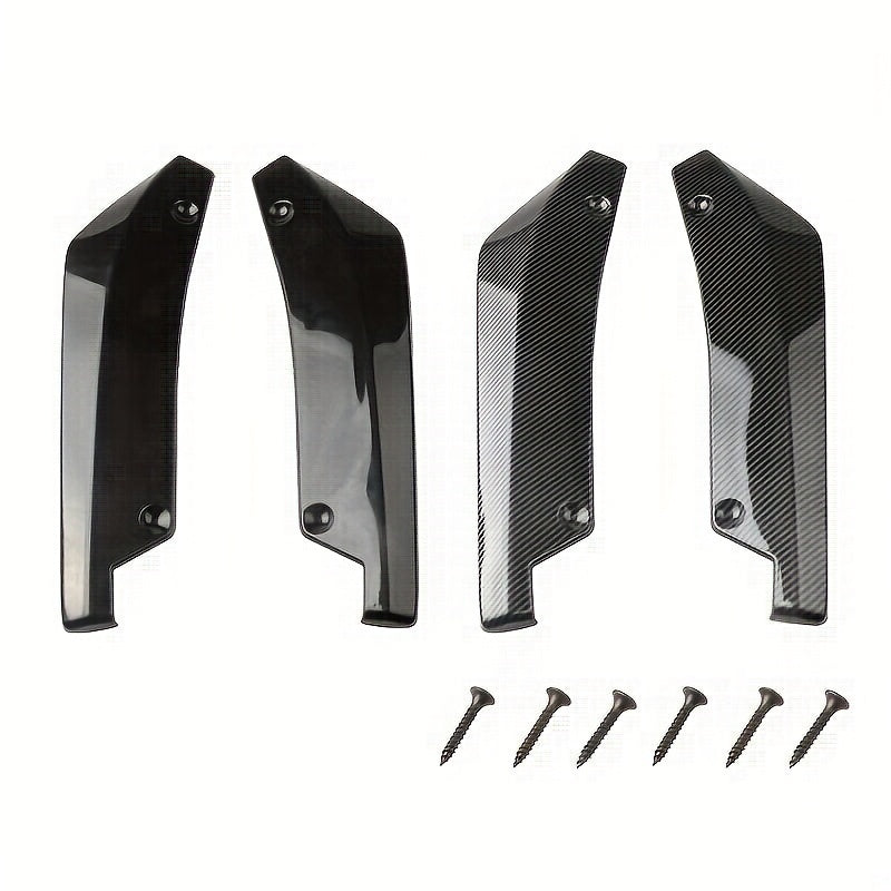 2pcs Car Bumper Surround Carbon Fiber Rear Lip Corner Anti Collision Spoiler