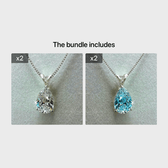 925 Silver Teardrop Gemstone Zircon Pendant Necklace
