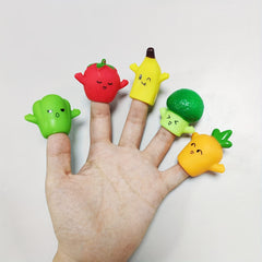 5pcs Fruit & Vegetable Finger Puppets English Story