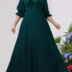  Ruffle Trim Maxi Bridesmaid Dress