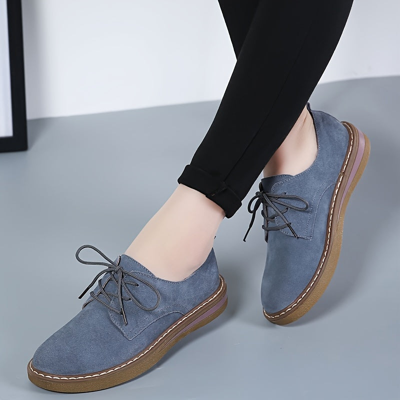 Women's Lace Up Loafers Low Top School Shoes Comfortable Preppy