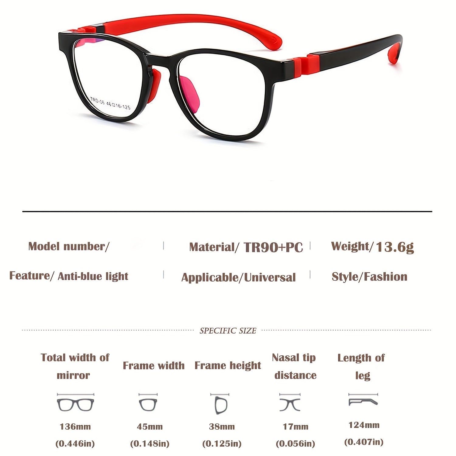 Boy's TR90 Silicone Anti-fatigue Reading Glasses