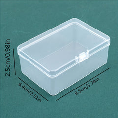 2pcs Rectangular Plastic Storage Boxes Clear PP Small Gift Boxes